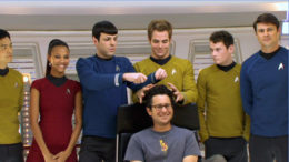 Star Trek 2009 cast with J.J. Abrams