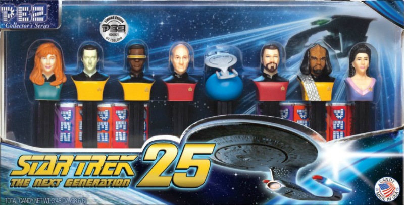 Unopened The Next Generation Star Trek 25 Pez Dispenser Set of 8 SN 