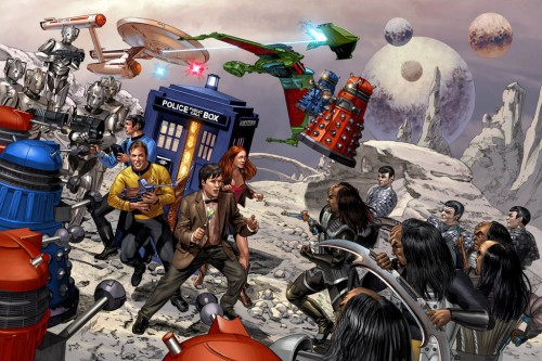 Star Trek vs. Dr. Who, art by Mike Mayhew, colored by Rain Beredo