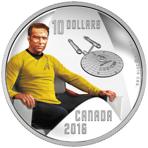 2016 $10 Fine Silver Coin-Star Trek-Captain Kirk