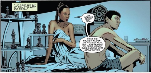 Spock and Uhura share a moment in IDW's Operation: Annihilate Part II comic