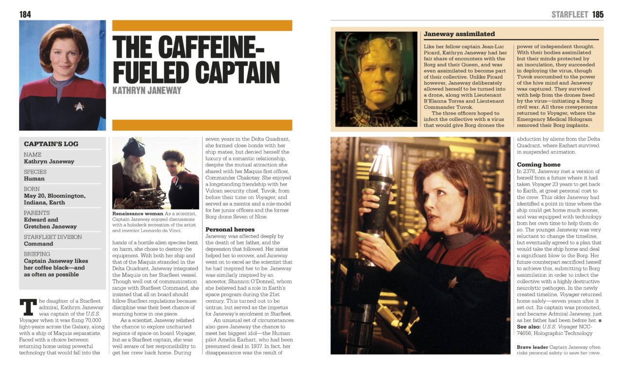Captain Janeway page from The Star Trek Book