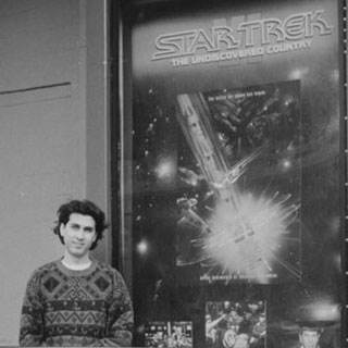 Cliff Eidelman next to Star Trek VI marquee on December 6, 1991