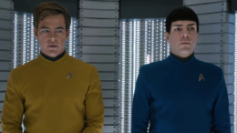 Chris Pine and Zachary Quinto in Star Trek Beyond
