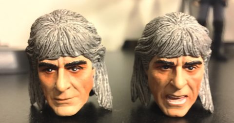 Detail on the two heads included with the DST Khan Select figure