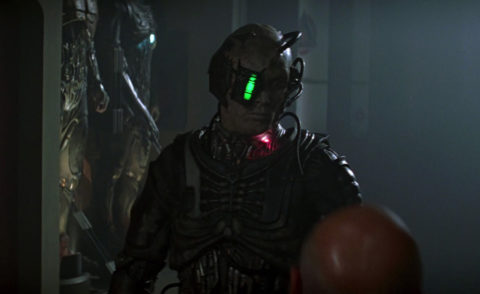 A Borg with lights from Star Trek: First Contact