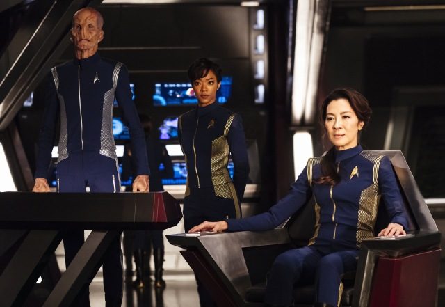 Details about   Star Trek Discovery Season 2 Starfleet Commander Nhan Red Uniform Costumes Badge