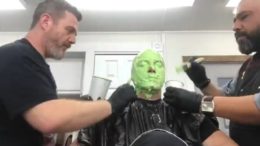 Jason Isaacs getting a plaster cast made of his head for Star Trek: Discovery
