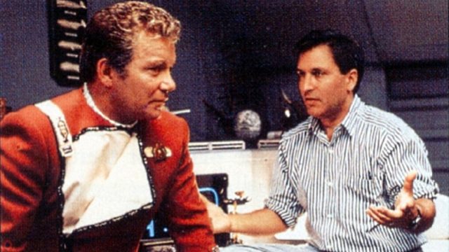 William Shatner and Nicholas Meyer on the set of Star Trek VI: The Undiscovered Country
