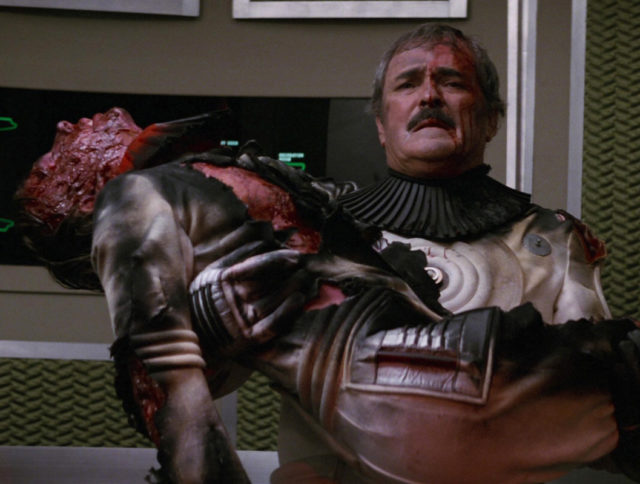 Scotty carries Peter Preston in Star Trek II: The Wrath of Khan