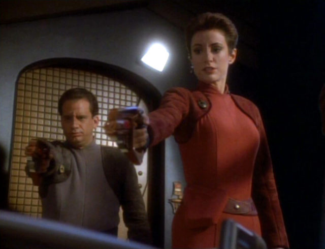 Nana Visitor as Kira Nerys on Star Trek: Deep Space Nine
