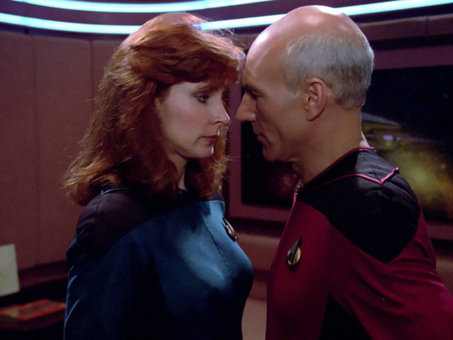 Crusher and Picard in "The Naked Now" - Star Trek TNG