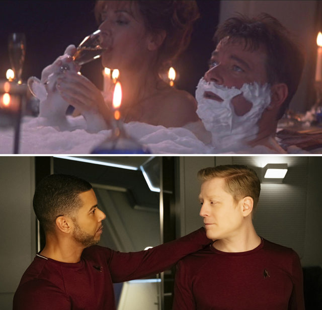 Riker and Troi, Culber and Stamets