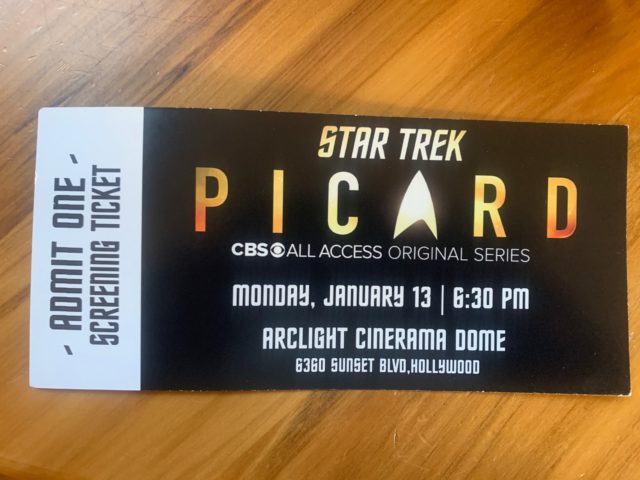 Star Trek: Picard LA premiere ticket