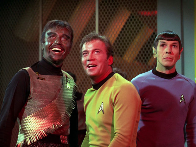 Kang, Kirk, and Spock in "Day of the Dove"