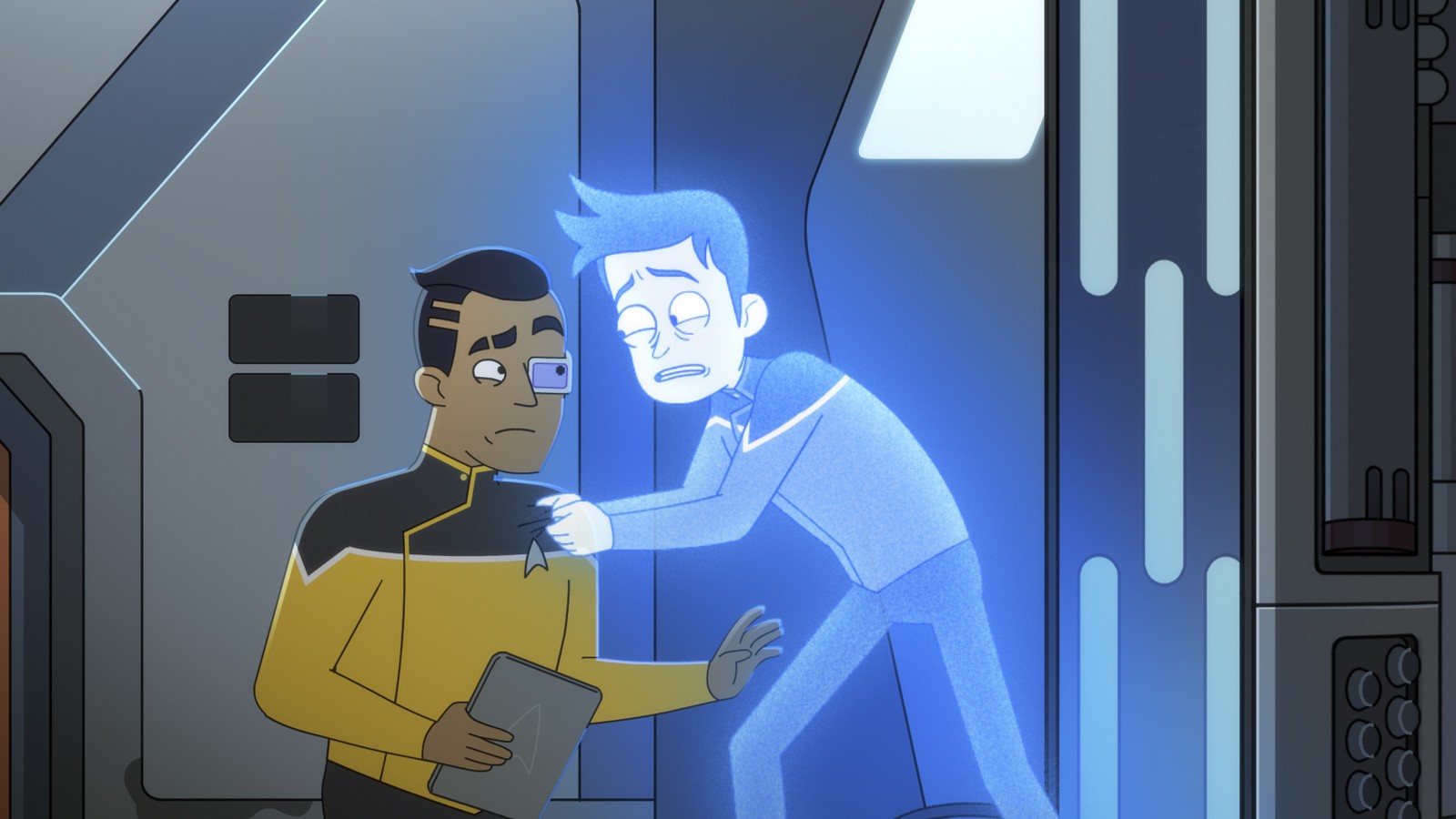 Ensigns Rutherford and Boimler from Star Trek: Lower Decks