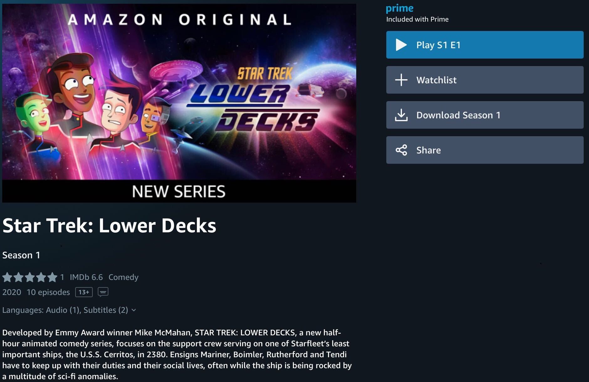 Reminder: 'Star Trek: Lower Decks' Now Available Internationally On Amazon  Prime Video – 