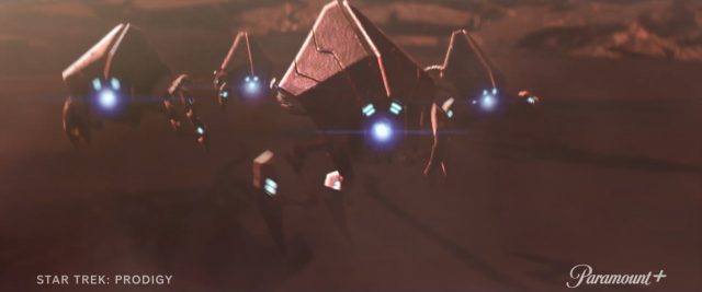 Spider-like robots seen in the "Star Trek: Prodigy" trailer. Is Drednok a special one of these robots?