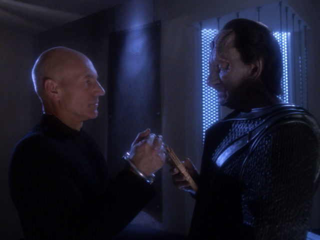 Picard and Gul Madred in "Chain of Command, Part II" - Star Trek: The Next Generation