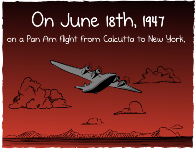 Title card for "It's going to be okay.", a comic by The Oatmeal telling the story of Gene Roddenberry's heroism during a plane crash in the Syrian desert in 1947. Read the full comic here and listen to Sci-Fi 5's retelling here.