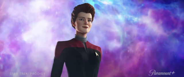 The Captain Janeway hologram aboard the USS Protostar