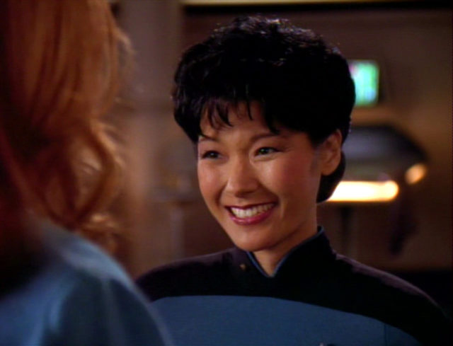 Patti Yasutake as Alyssa Ogawa on Star Trek: The Next Generation