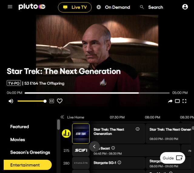 pluto tv star trek schedule
