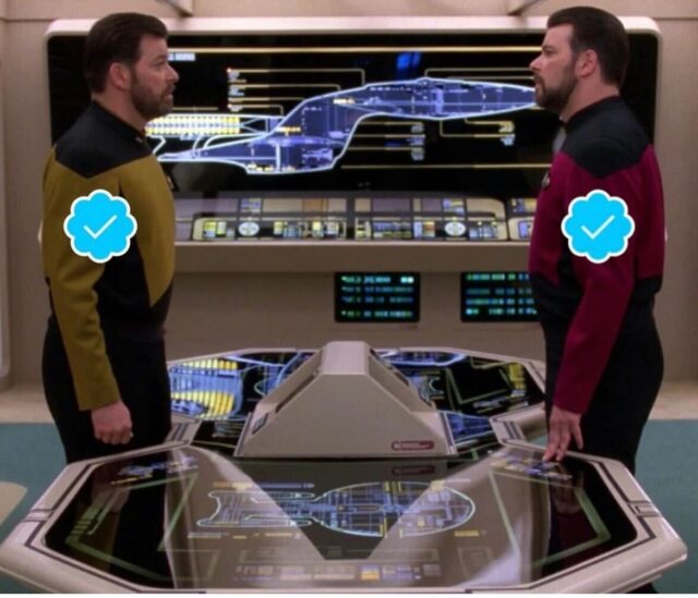 Riker meme - Twitter verification - TrekMovie's best of 2022