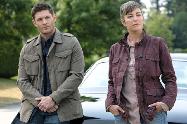 Jensen Ackles and Kim Rhodes in Supernatural