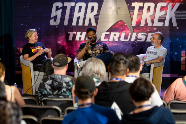 Denise Crosby and Cirroc Lofton talking 7th Rule on the Star Trek Cruise with Dr. Mohamed Noor