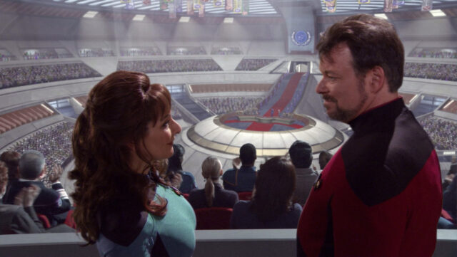 Troi and Riker in the Star Trek: Enterprise series finale