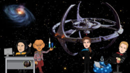 The Delta Flyers with the Deep Space Nine space station and wormhole - TrekMovie