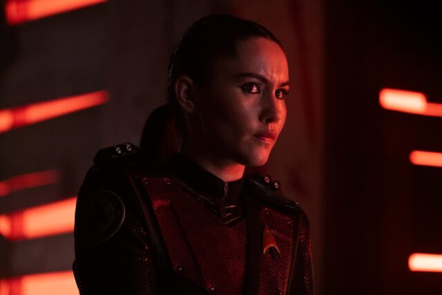 Christina Chong as La'an in Star Trek: Strange New Worlds streaming on Paramount+, 2023. Photo Credit: Michael Gibson/Paramount