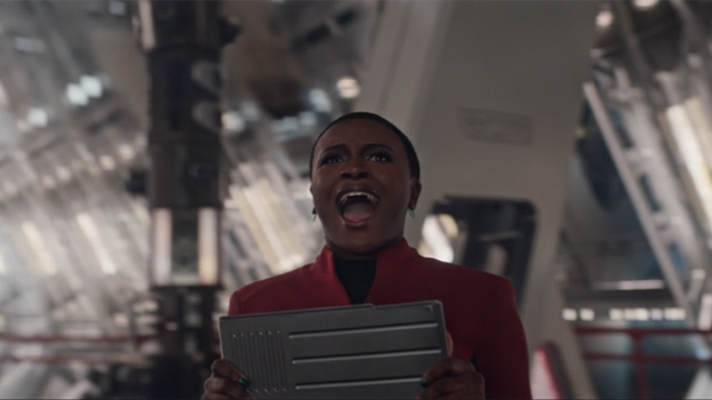Celie Rose Gooding as Uhura in Star Trek: Strange New Worlds' "Subspace Rhapsody"