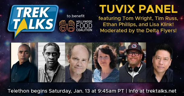 Tuvix panel with Tom Wright, Tim Russ, Ethan Phillips, and Lisa Klink, moderated by Robbie McNeill and Garrett Wang
